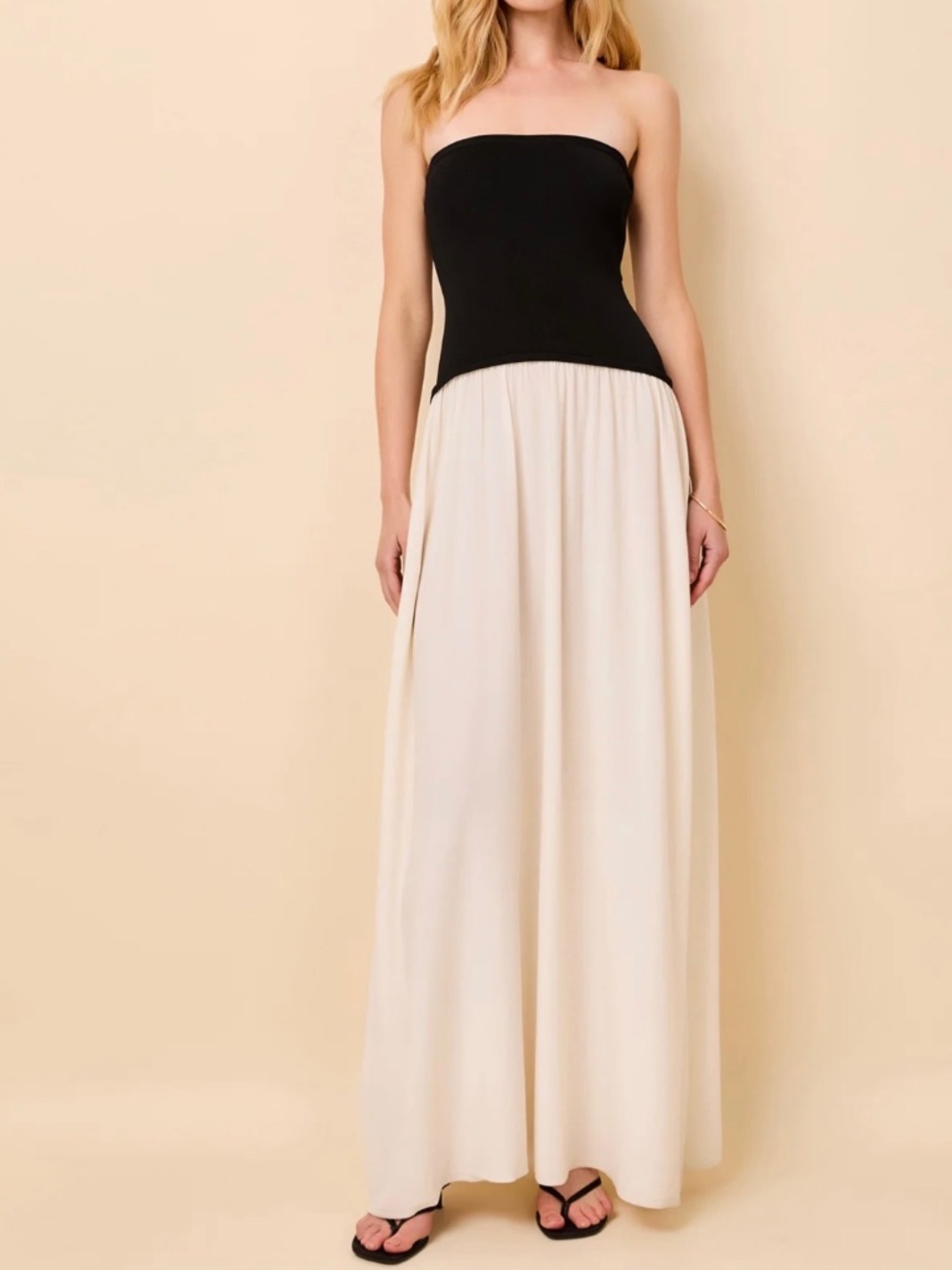 Strapless Soglio Dress Noir / Brule